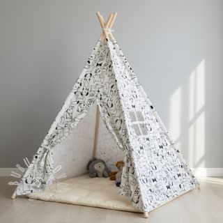 Bavlněná látka FLANNEL Dogs off white