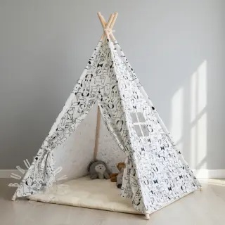 Bavlněná látka FLANNEL Dogs off white