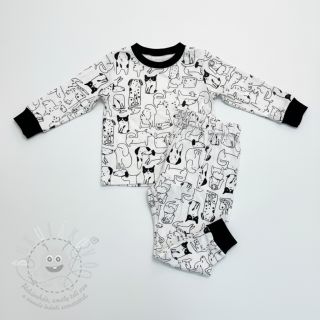 Bavlněná látka FLANNEL Dogs off white