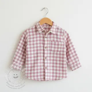 Bavlněná látka FLANNEL Check light pink