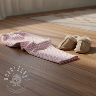 Bavlněná látka FLANNEL Check light pink