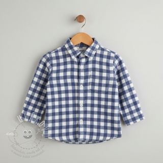 Bavlněná látka FLANNEL Check blue