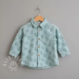 Bavlněná látka FLANNEL Cats mint
