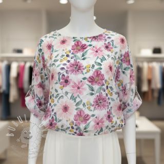 Bavlněná látka Flower Sonja mauve digital print