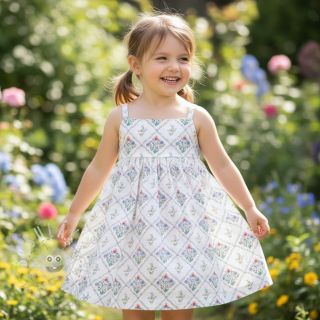 Bavlněná látka Flowers Tara off white design A digital print