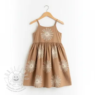 Bavlněná látka EMBROIDERY Flowie cinnamon
