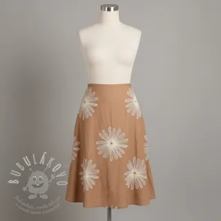 Bavlněná látka EMBROIDERY Flowie cinnamon
