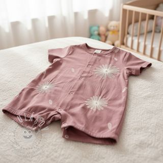 Bavlněná látka EMBROIDERY Flowie mauve