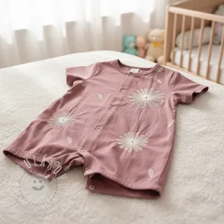 Bavlněná látka EMBROIDERY Flowie mauve