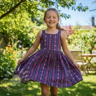 Bavlněná látka Motif stripe navy digital print