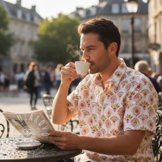 Bavlněná látka Motif off white digital print