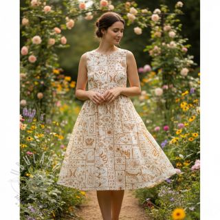 Bavlněná látka Boho off white