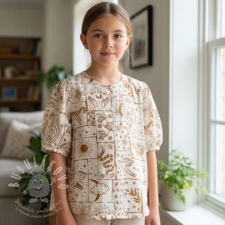 Bavlněná látka Boho off white