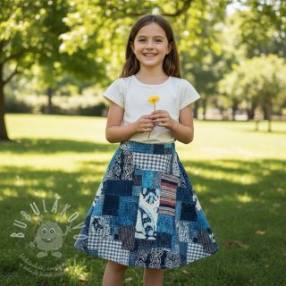 Bavlněná látka TWILL DENIM Mix print design B