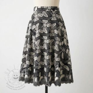 Bavlněná látka EMBROIDERY Amia black