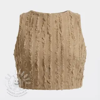 Bavlněná látka se lnem Vintage Fringe Stripe naturals