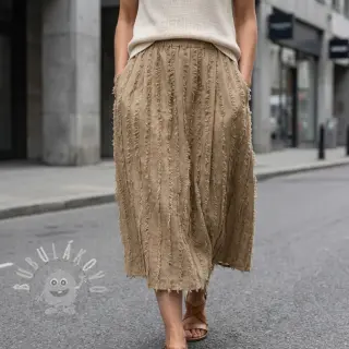 Bavlněná látka se lnem Vintage Fringe Stripe naturals