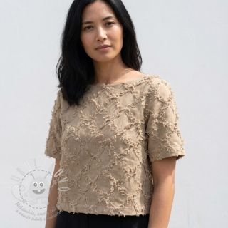 Bavlněná látka se lnem Vintage Fringe Diamonds naturals