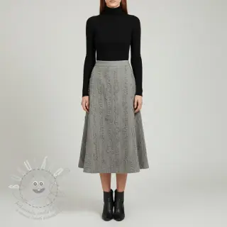 Bavlněná látka se lnem Vintage Fringe Stripe grey