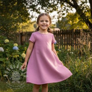 Bavlněná látka se lnem PREMIUM dawn pink