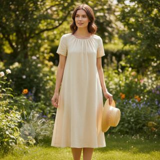 Bavlněná látka se lnem PREMIUM sand