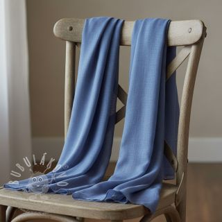 Bavlněná látka se lnem PREMIUM steel blue