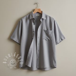 Bavlněná látka se lnem PREMIUM light grey