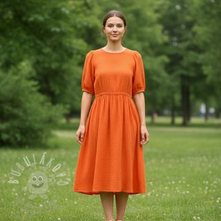 Bavlněná látka STRETCH Baby orange