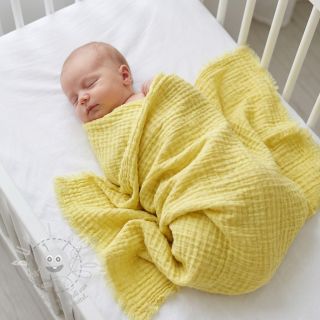 Bavlněná látka STRETCH Baby yellow