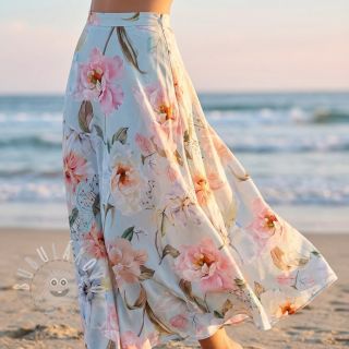 Bavlněná látka SATIN Oahu green digital print