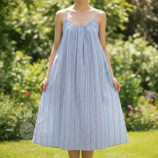 Bavlněná látka JACQUARD Hearts light blue