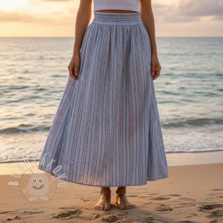 Bavlněná látka JACQUARD Hearts light blue