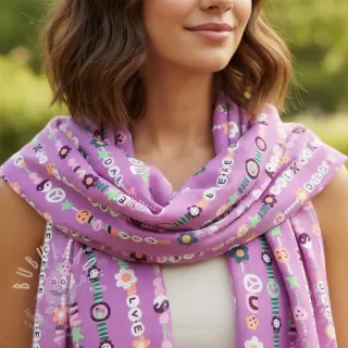 Bavlněná látka Love dream mauve