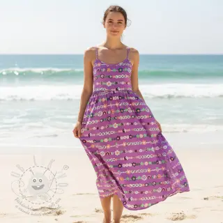 Bavlněná látka Love dream mauve