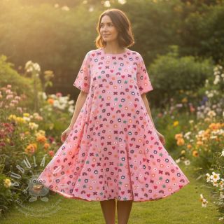 Bavlněná látka Love pink