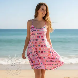 Bavlněná látka Love dream pink