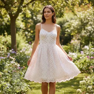 Bavlněná látka EMBROIDERY Lilian rose