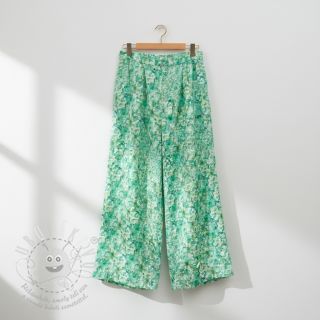 Bavlněná látka EMBROIDERY Viola green digital print