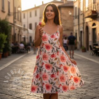 Bavlněná látka VOILE Love digital print