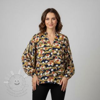 Bavlněná látka JAPAN Obi indigo