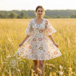 Bavlněná látka Safari animals ecru