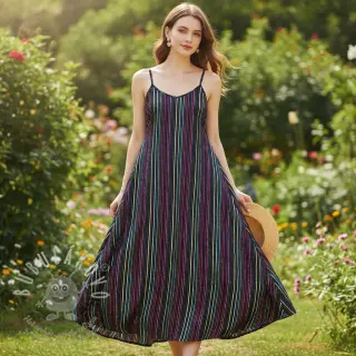 Bavlněná látka LUREX stripes navy