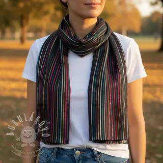 Bavlněná látka LUREX stripes navy