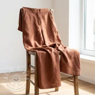 Bavlněná látka se lnem chestnut