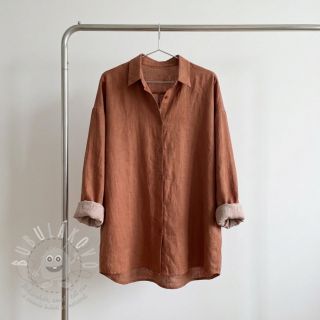 Bavlněná látka se lnem chestnut