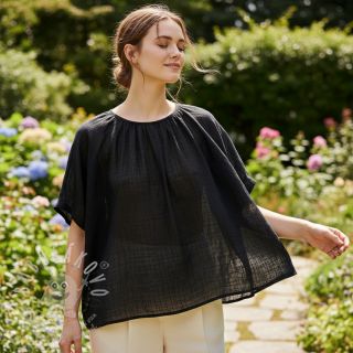 Bavlněná látka se lnem black