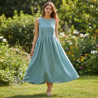 Bavlněná látka se lnem old blue