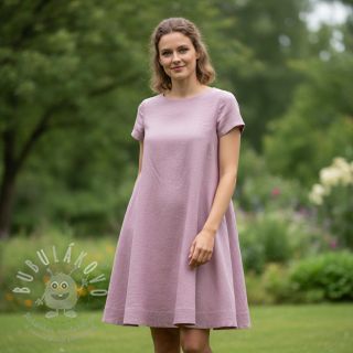 Bavlněná látka se lnem old pink