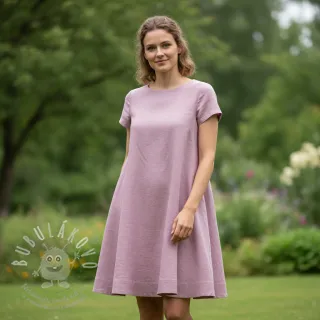 Bavlněná látka se lnem old pink