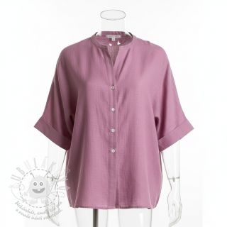 Bavlněná látka se lnem old pink